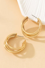 Layer Circle Metal Earrings