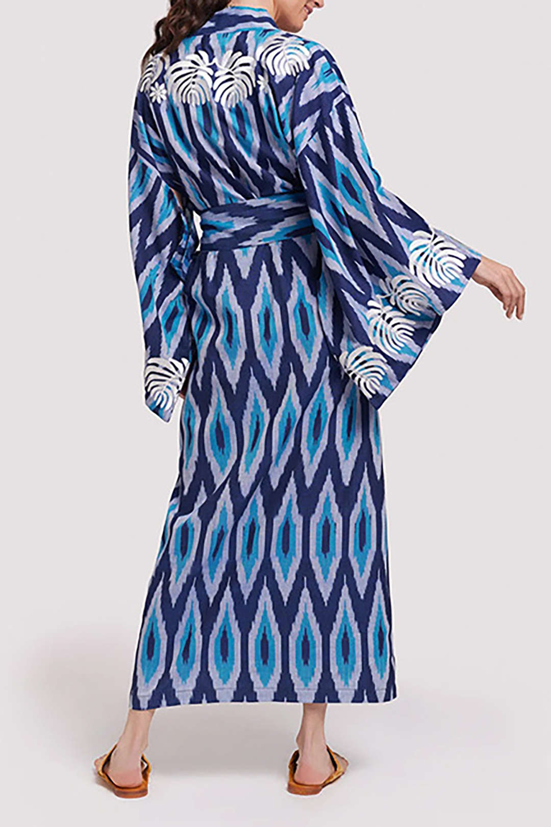 Geometric Print Belted Cover Up