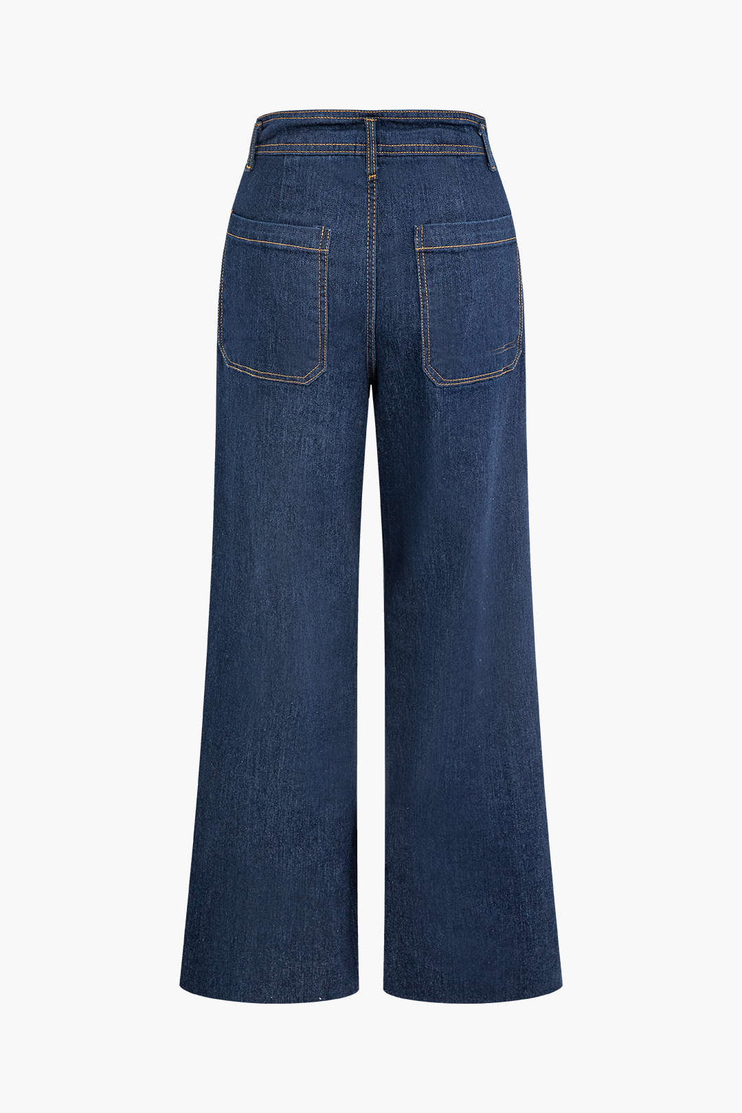 High Waist Raw Hem Wide Leg Jeans