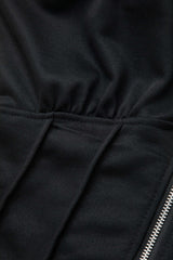 Hooded Half Zipper V-neck Jacket