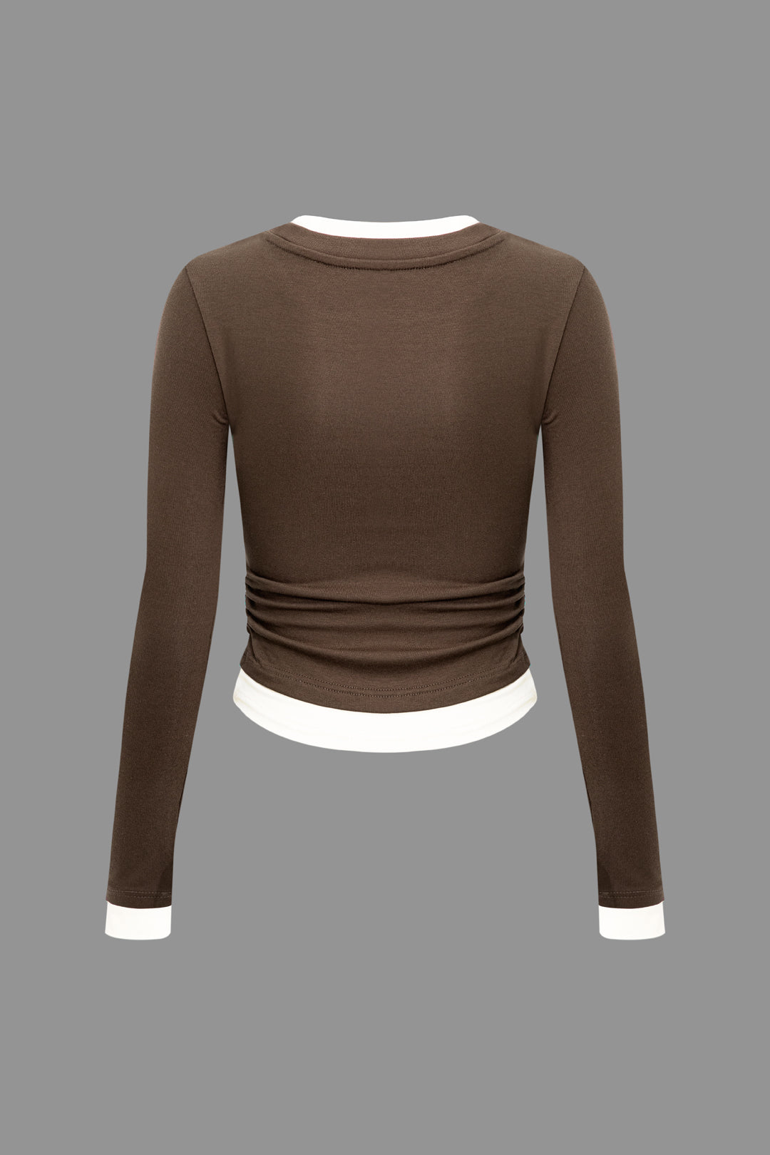 Contrast Trim Long Sleeve Top