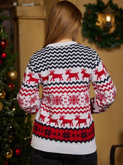 Carol Christmas Knit Loose Women Pullover