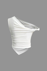 Asymmetrical Twist Ruched T-shirt