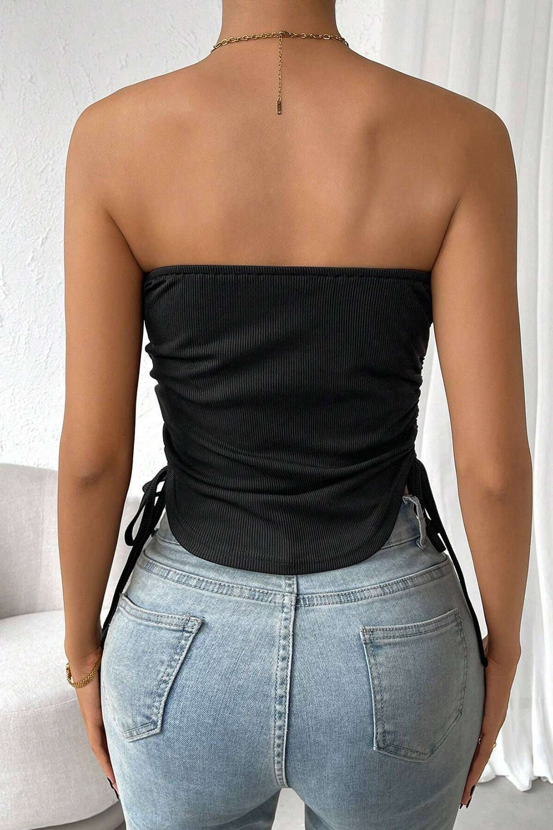 Drawstring Side Tube Top