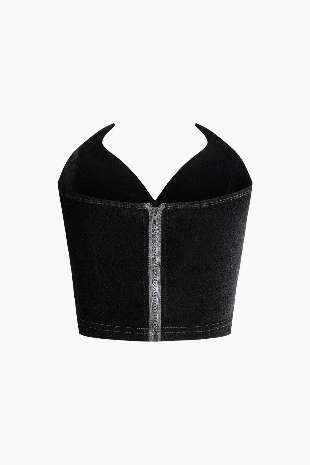 V-neck Bustier Zipper Tube Top