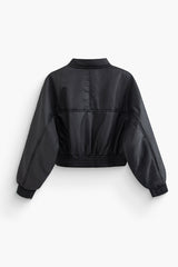 Flap Pocket Zip-Up Bomber Jacket