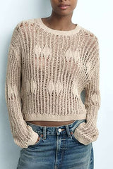 Open Knit Pullover Cover-Up Top