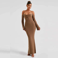 Carly Hollow Out Backless Knitted Sexy Maxi Dress