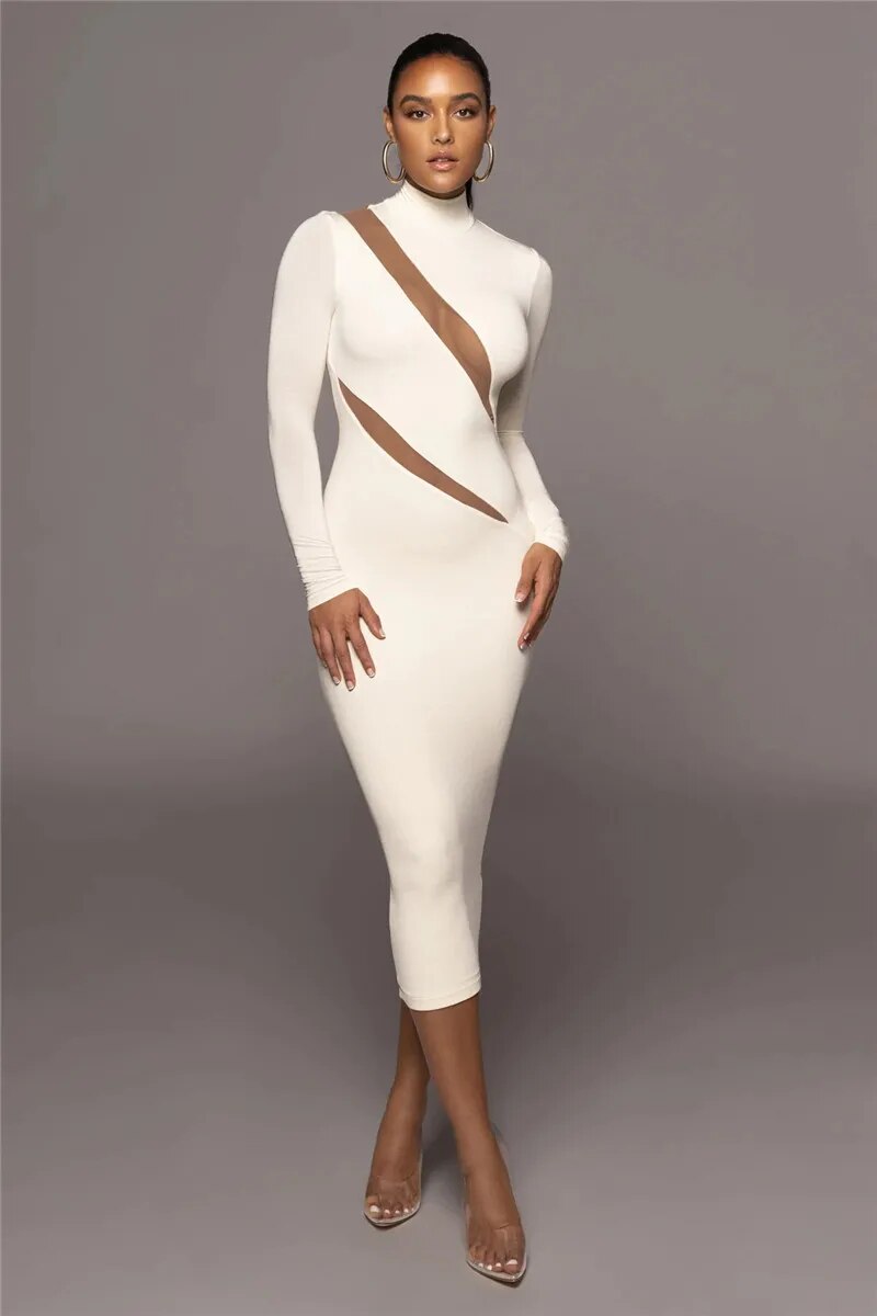 Alanna Long Sleeve Bodycon Sexy Maxi Dress