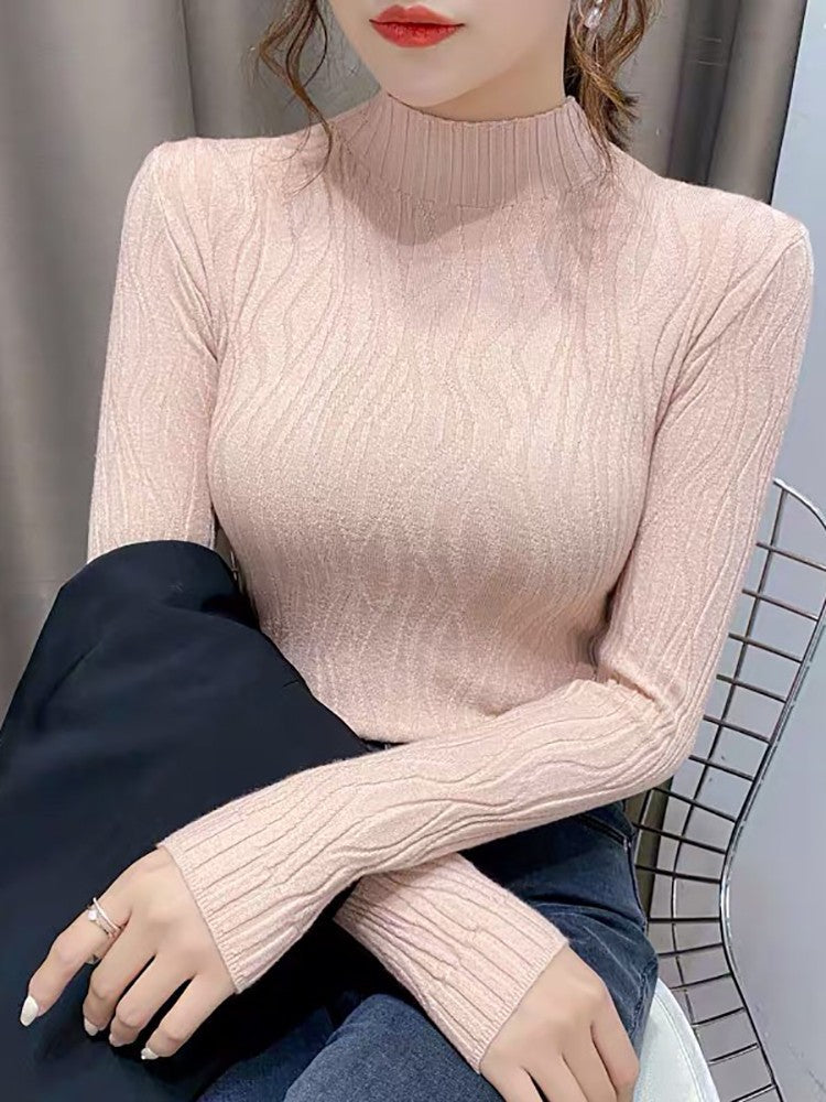 Denise Solid Basic Knitted Women Sweater