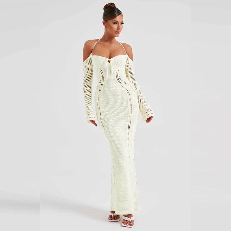 Carly Hollow Out Backless Knitted Sexy Maxi Dress