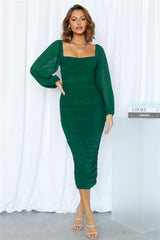 Cheryl Long Sleeve Backless Midi Dress