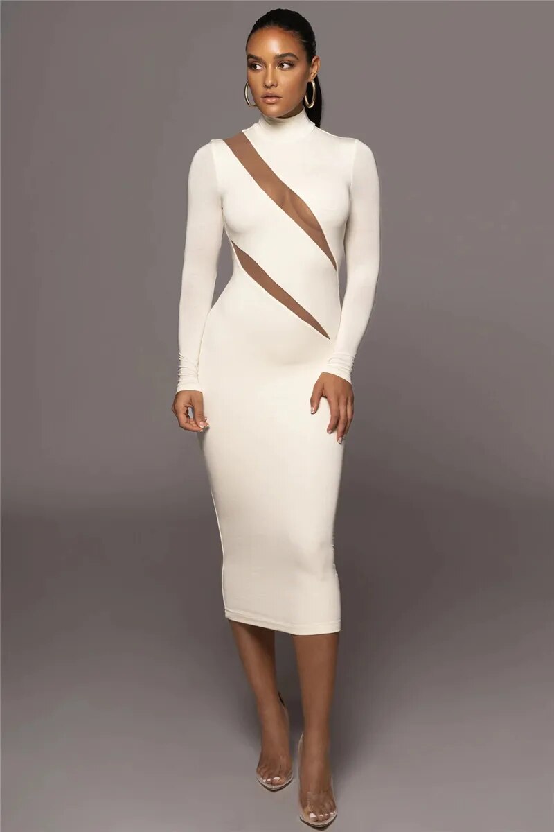 Alanna Long Sleeve Bodycon Sexy Maxi Dress