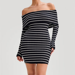 Carol Striped Knit Sweater Mini Dress