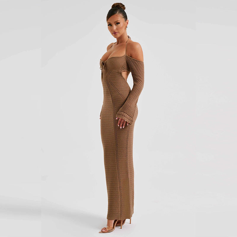 Carly Hollow Out Backless Knitted Sexy Maxi Dress