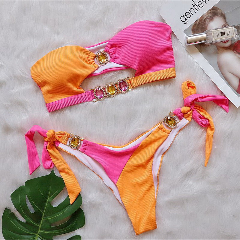 Dana Push Up Rhinestone Bikini