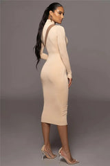 Alanna Long Sleeve Bodycon Sexy Maxi Dress