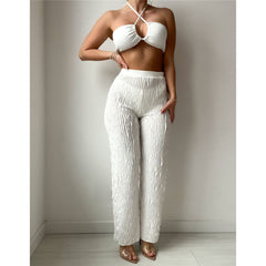 Annette With Beach Pants Halter Brazilian Bikini